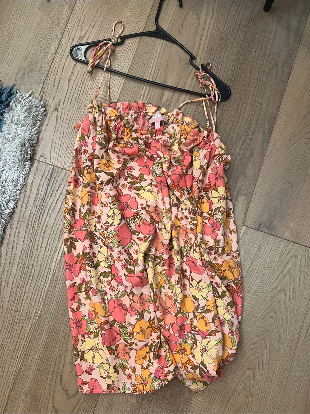 Show Me Your MuMu Pink Floral Sundress with Yellow & Orange Accents